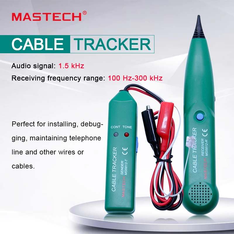 

MASTECH MS6812 Telephone Wire Tracer UTP Tool Kit LAN Network Cable Tester Line Finder RJ45 RJ11 Line Finding Testing