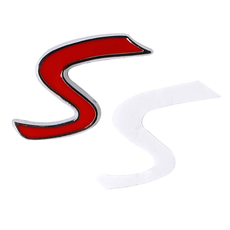 

Metal Red S Car Tail Emblem Badge Decal Sticker for bmw Mini Cooper