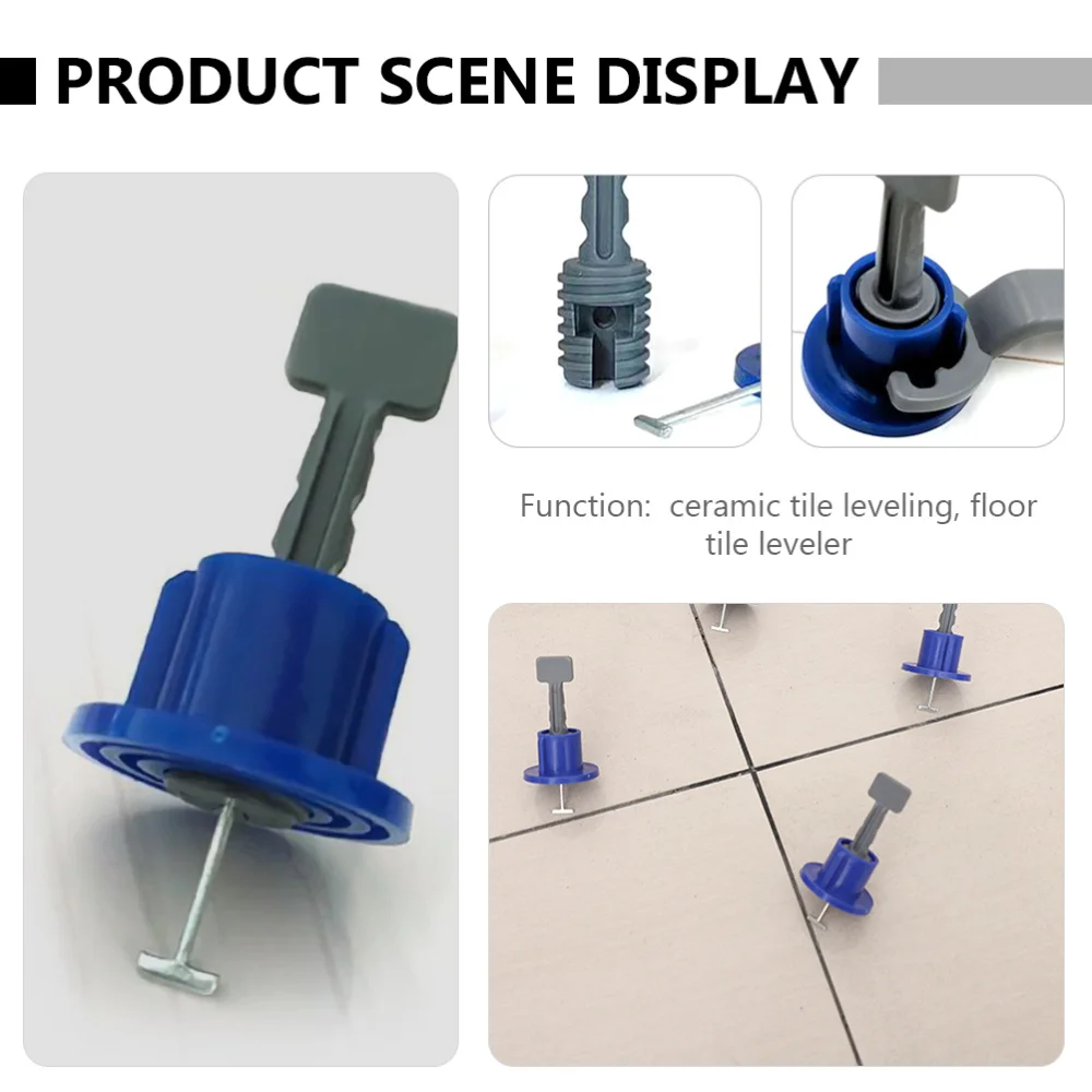

50 Sets Reusable Tile Leveling System Kit Useful Tile Leveler Spacers Wrench