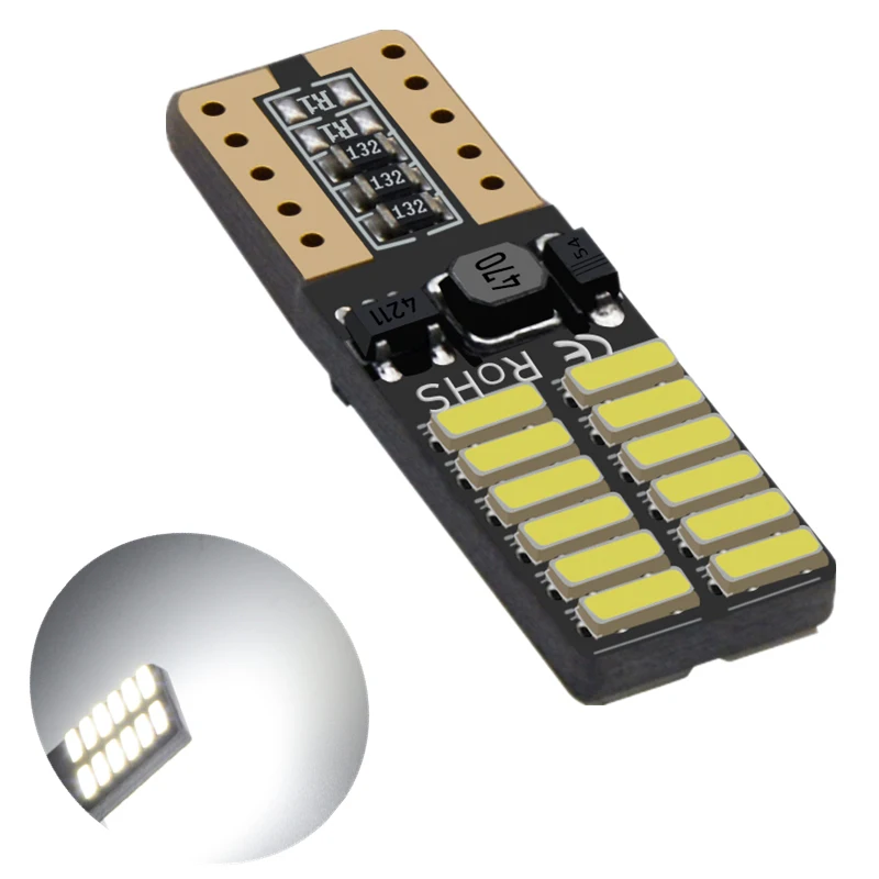 10 шт. T10 W5W 194 501 24smd Автомобильный светодиодный свет лампы для автомобиля диод Авто