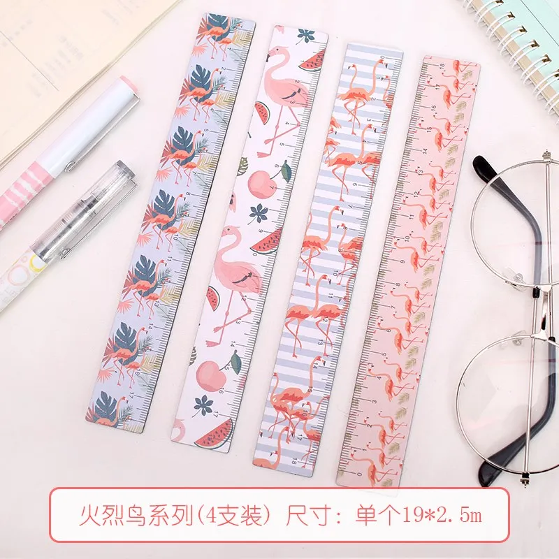 Милая Магнитная линейка в виде фламинго 18 см милая розовая пантера линейки для