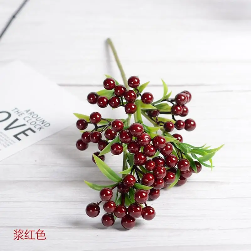 

1pc Lifelike Christmas Berry Stem Lightweight Artificial Berry Pick Berry Branch Home Decor Photography Props Party Supplies