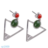 kjjeaxcmy supporting detection s925 sterling silver jewelry womens triangle and tian biyu earrings