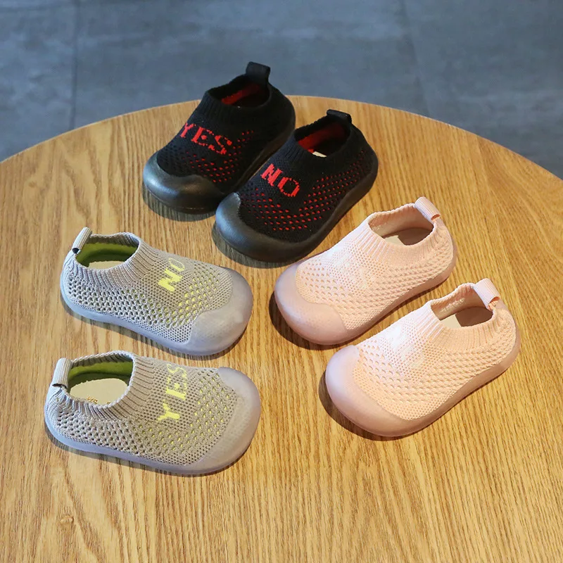 Дышащая вязаная сетчатая обувь для детей детская спортивная малышей с мягкой