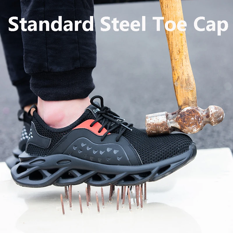 

Plus Size Men's Steel Toe Cap Protective Work Shoes Anti Smashing Short Boots Steel Mid Sole Safety Shoes Indestructible Shoes