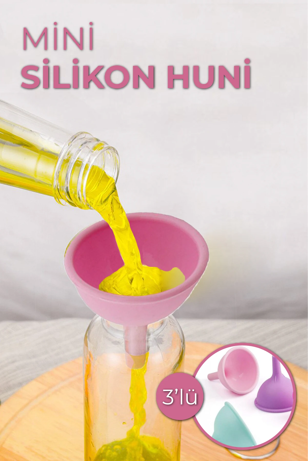 

Mini Silicone Funnel 3'lü