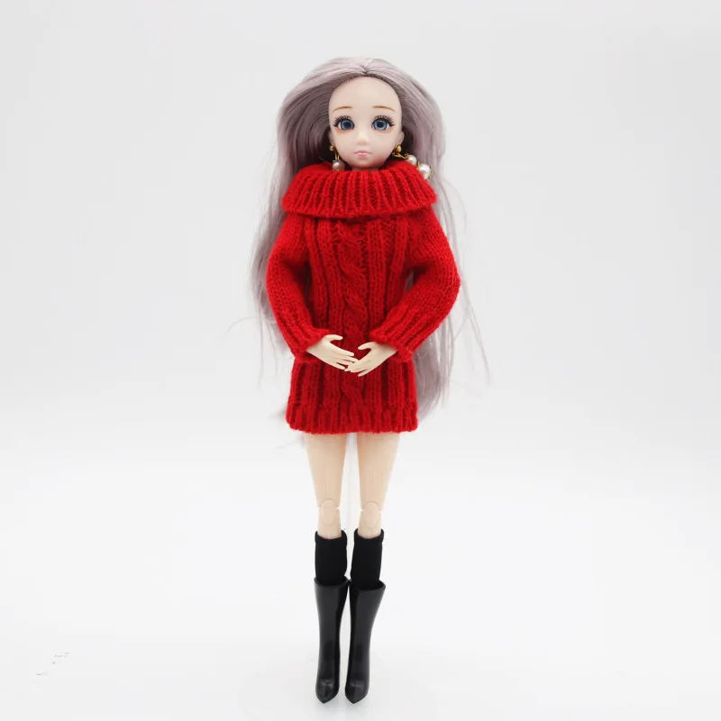 Однотонный вязаный свитер Mini Colo для кукол 1/6 осенне-зимние топы Модный