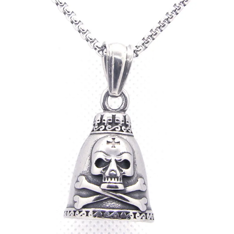 Rany&Roy новинка Череп кости колокольчик подвеска 316L нержавеющая сталь ювелирные