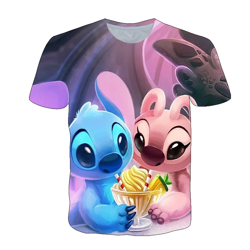 

Printed Cartoon Stitch T Shirt Kids Summer Casual Cute Fashion Girls and Boys Tops Children Toddler Funny T-shirt Short Sleeve