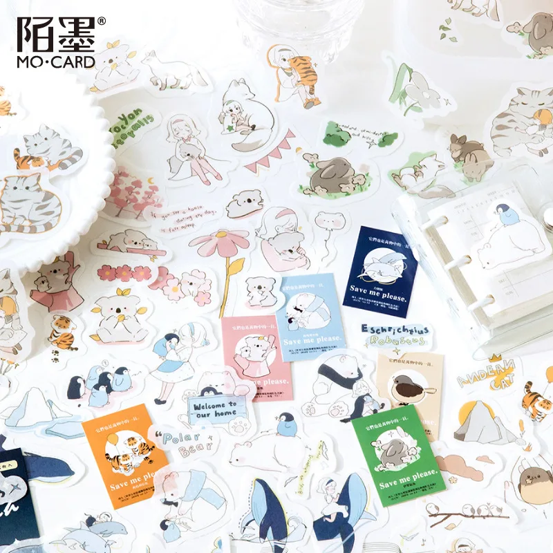 

45pcs/lot Kawaii Stationery Stickers Cute animal Diary Planner Decorative Mobile Stickers Scrapbooking DIY Craft Sticker