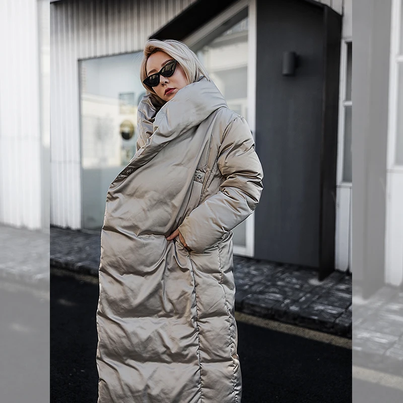 2021 новая теплая длинная пуховая Толстая Парка женская зимняя куртка Свободное