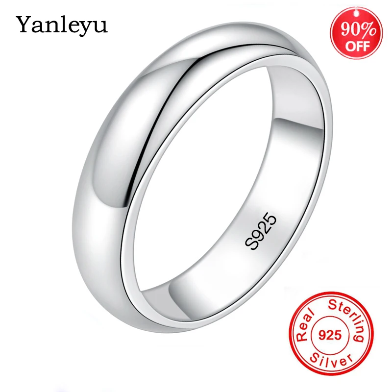 

Никогда не выцветают оригинальные кольца из стерлингового серебра 925 пробы для пары Простые Свадебные обручальные украшения с сертификато...
