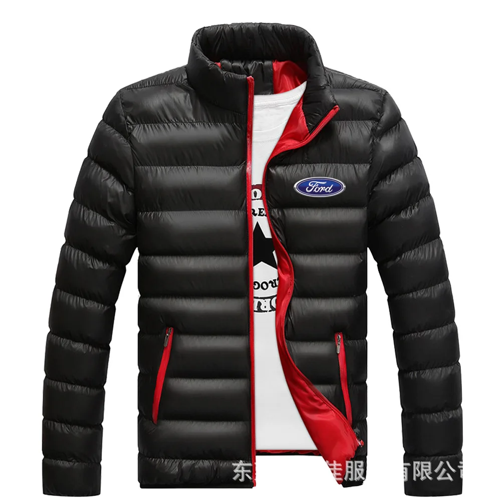 

FORD Fashion Casual Zipper Hoodies Men's Cotton Clothing Winter Warm Jackets Harajuku Male Stand Collar Tops Coats