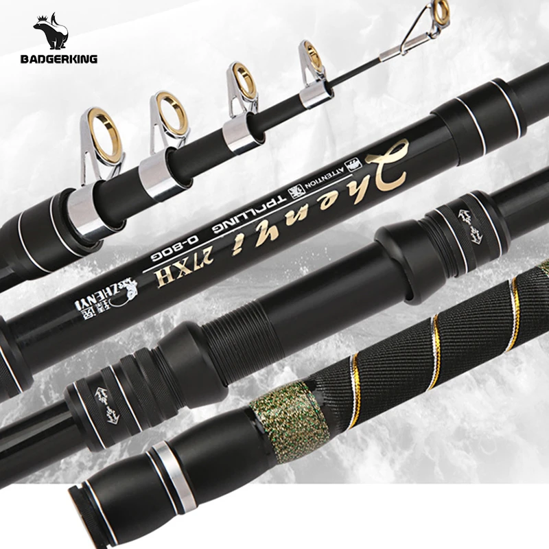 Телескопическая удочка из карбонового материала для пляжной рыбалки