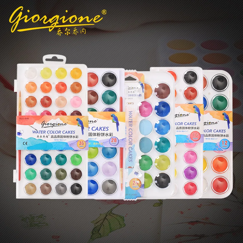 

Giorgione 36-color Solid Watercolor Gouache Pigment Beginner Powder Art Solid Watercolor Art Supplies for Artist