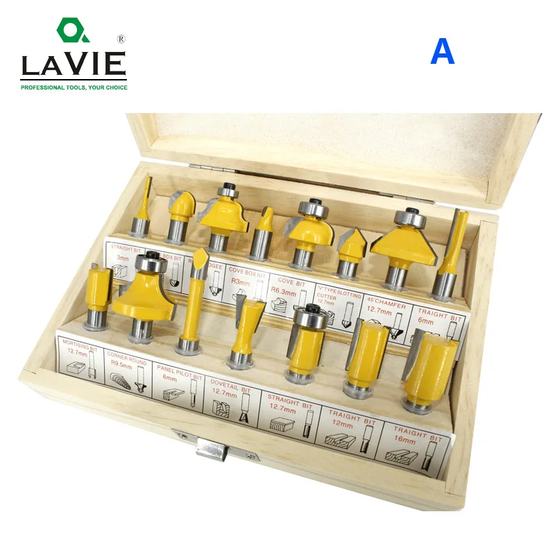 LAVIE 15pcs 8mm Router Bit Set Trimming Straight Milling Cutter for Wood Bits Tungsten Carbide Cutting Woodworking MC02006 | Инструменты
