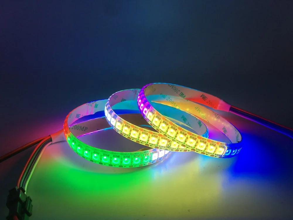 DC12V WS2815(WS2812B WS2813 обновление) RGB светодиодные пиксельные полосы, индивидуально адресуемый белый PCB двухсигнальный светодиодный светильник