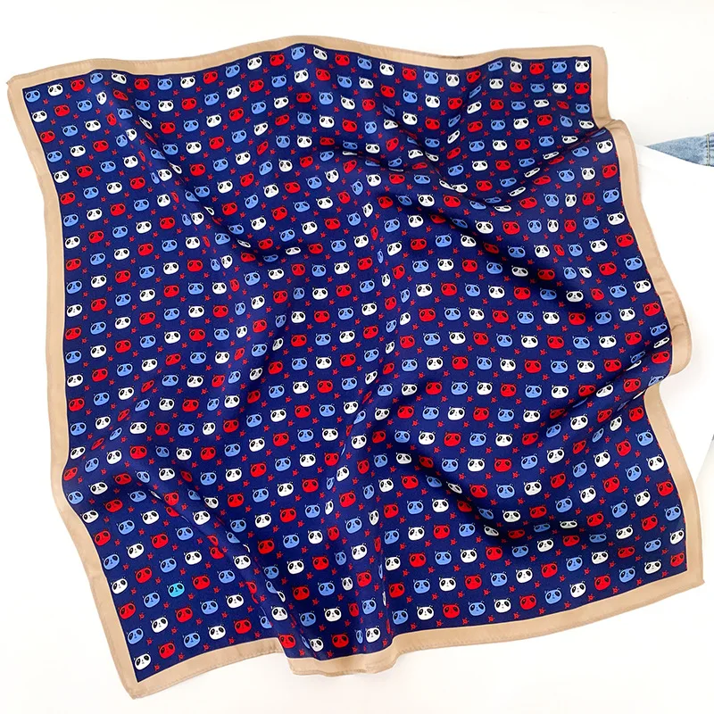 Дизайнерский квадратный шарф 2022 из 100% натурального шелка с животным принтом