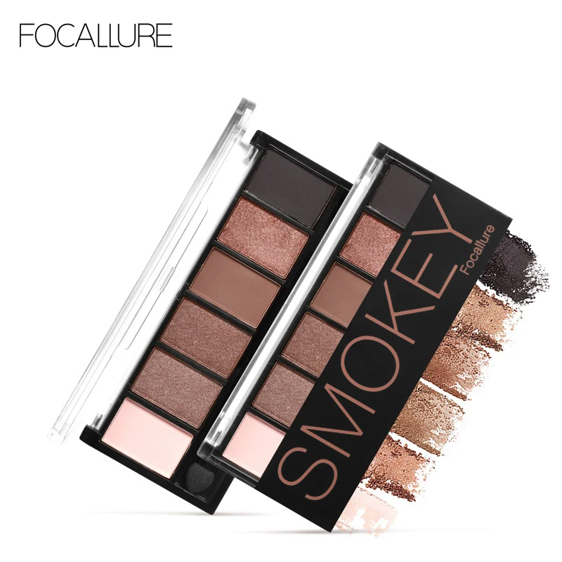 FOCALLURE Smokey палитра теней для век мерцающие пигментные тени гладкая кремовая пудра