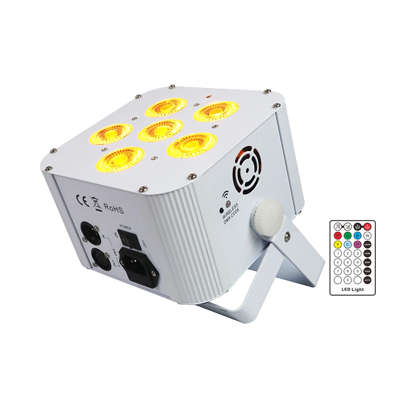 6x18 Вт RGBWA + UV 6 в 1 Аккумуляторный беспроводной светодиодный Uplight IRC Led DMX Slim Par DJ Disco