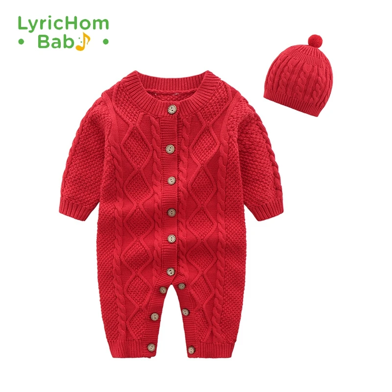 

Lyrichom Baby Spring Autumn Baby Rompers Long Sleeve Infant Boys Girls Jumpsuits Clothes Solid Knitted Newborn Toddler Costumes