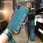 Модный чехол с ремешком на запястье для iPhone 13 12 11 Pro Max Mini XS XR 8 7 Plus, роскошный квадратный держатель для телефона, чехол-подставка