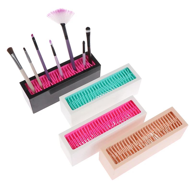 

Makeup Brushes Holder Silicone Storage Rack for Cosmetic Tools Desktop Makup Brush Holder Organizer Rack