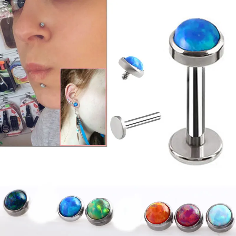 8 мм индивидуальные серьги клипсы опал губы бар кольцо внутренней резьбой хряща
