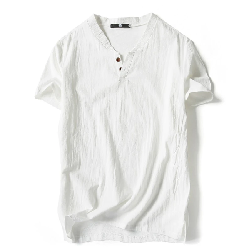 Мужская футболка на пуговицах FGKKS Тонкая Повседневная Однотонная в китайском