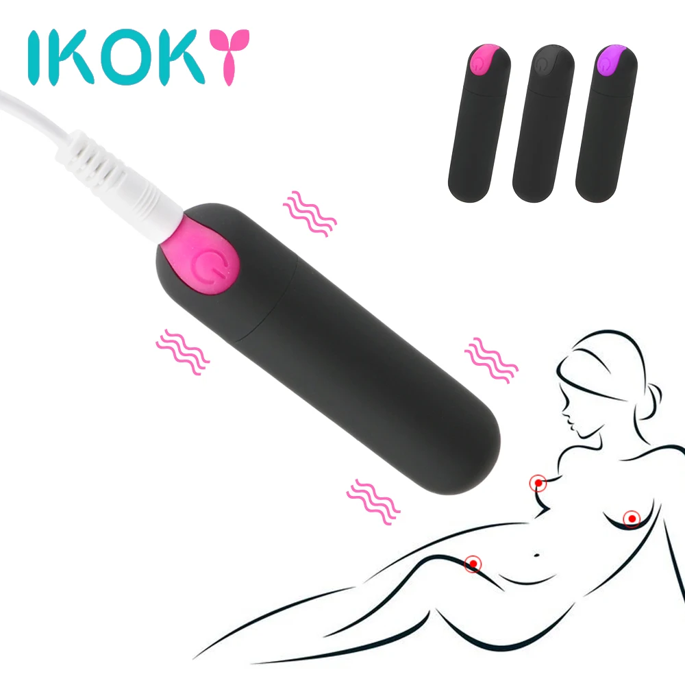 

IKOKY 10 Speed Mini Bullet Vibrator USB Rechargeable G-spot Massager Powerful Finger Design Strong Vibration Sex Toys for Women