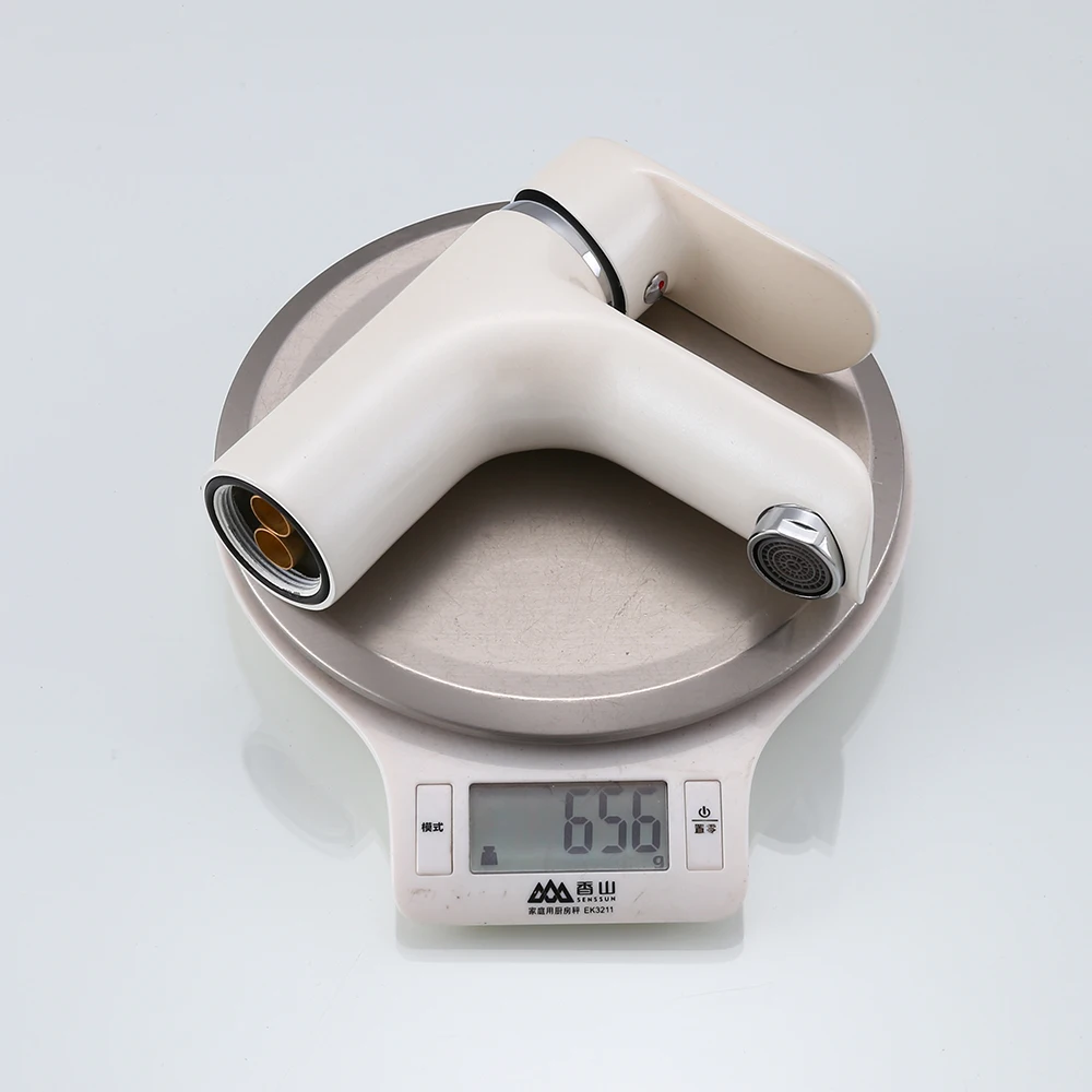 Уникальный белый кран для раковины с хромированной ручкой смеситель воды в