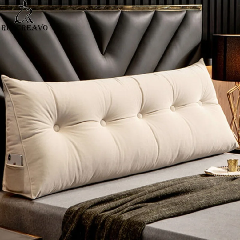 

Multifunction Washable Double Pillows Simple Bed Cushion Double Tatami Bed Soft Bag Removable Bed Pillow for Sleeping