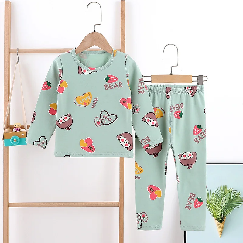 

Spring Baby Boy Girl Clothes Casual Sleepwear Set Children's Pajamas Set Kids Cartoon Tops+Pants Toddler Clothing Sets