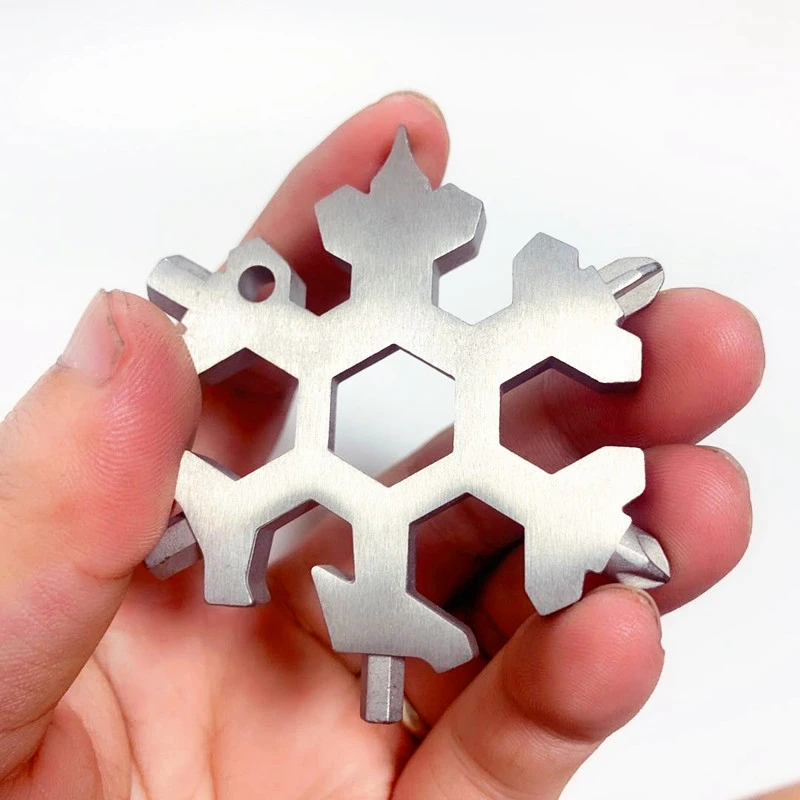 

Snowflake Multifunction Tool Stainless Steel Snowflake Tool Card Combination Snowflake Wrench Tool