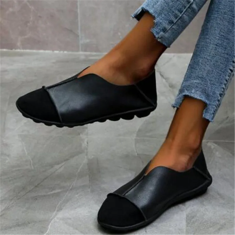 

Women's shoes 2021 leather shoes moccasin mom loafers women's soft flat shoes casual women driving ballet shoes comfortable gran