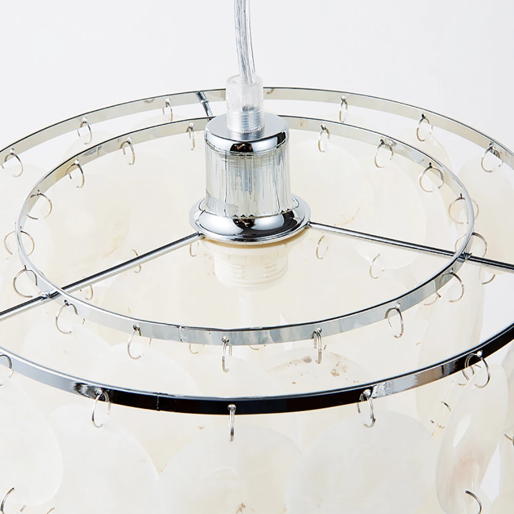 

DIY modern white natural seashell pendant lamps E14 LED shell lighting for dining room living room kitchen bedroom home fixture