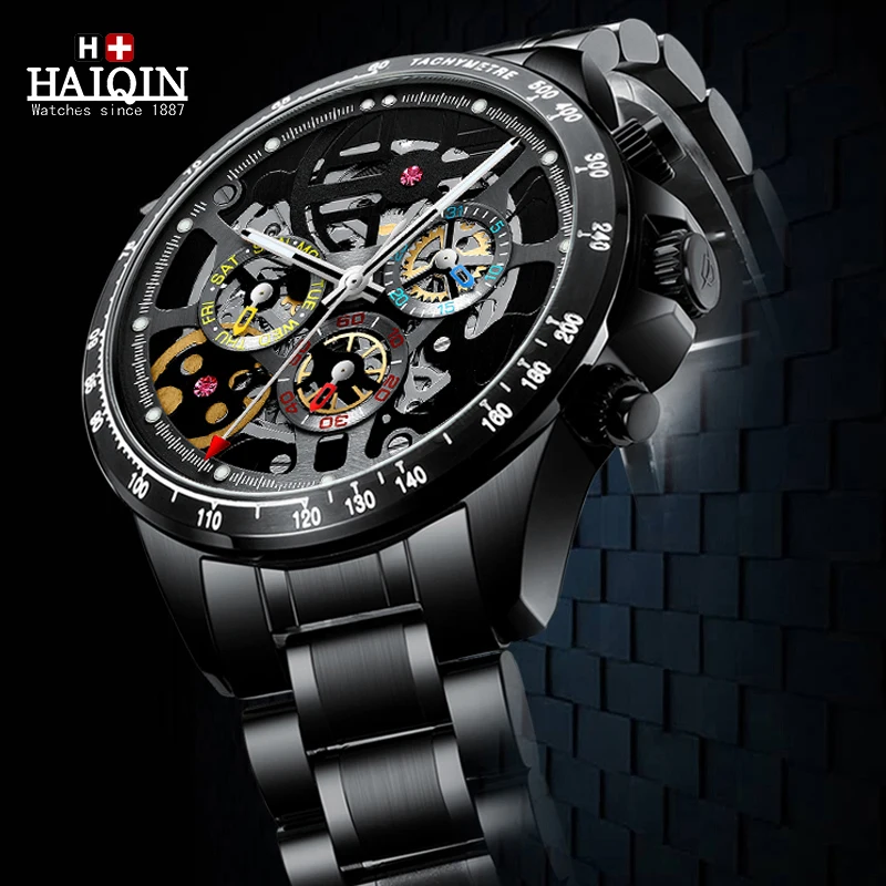New HAIQIN Watches For Men Mechanical Automatic Watch Men Top Brand Luxury Sport Watches Mens Clock Waterproof relogio masculino