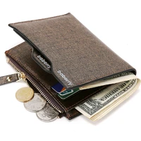 mens leather slim money clip front pocket wallet thin credit card holder with detachable id cards bag