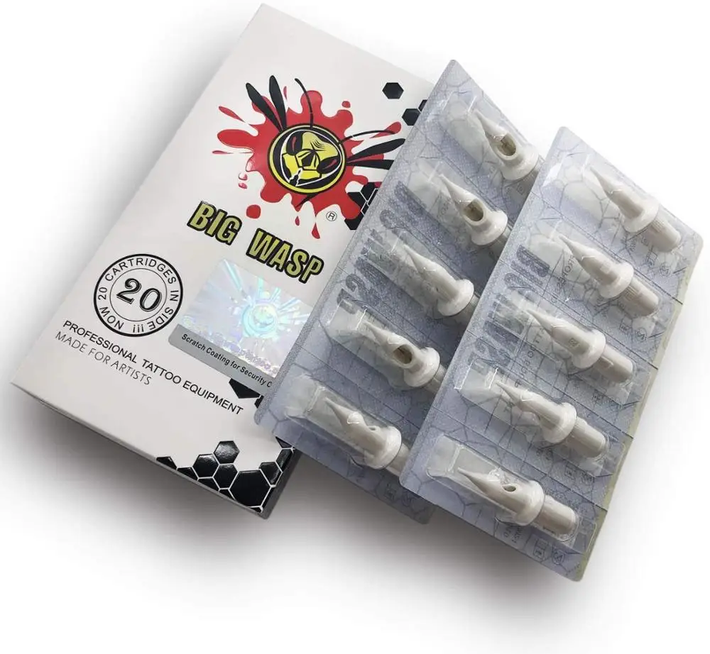 BIGWASP Белый Одноразовые иглы картриджи 3RL патроны татуировки (3 круглый вкладыш) 20