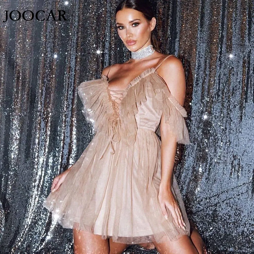 

Бесплатная доставка 2020 joocar сексуальное платье с О-образным вырезом и длинными рукавами-фонариками JC1030