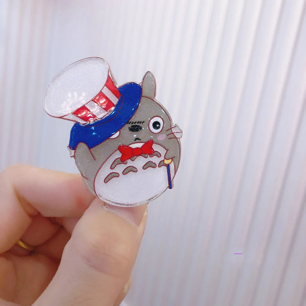 2 шт. случайный футболки с принтом из аниме Мой сосед Тоторо акриловые заколки для