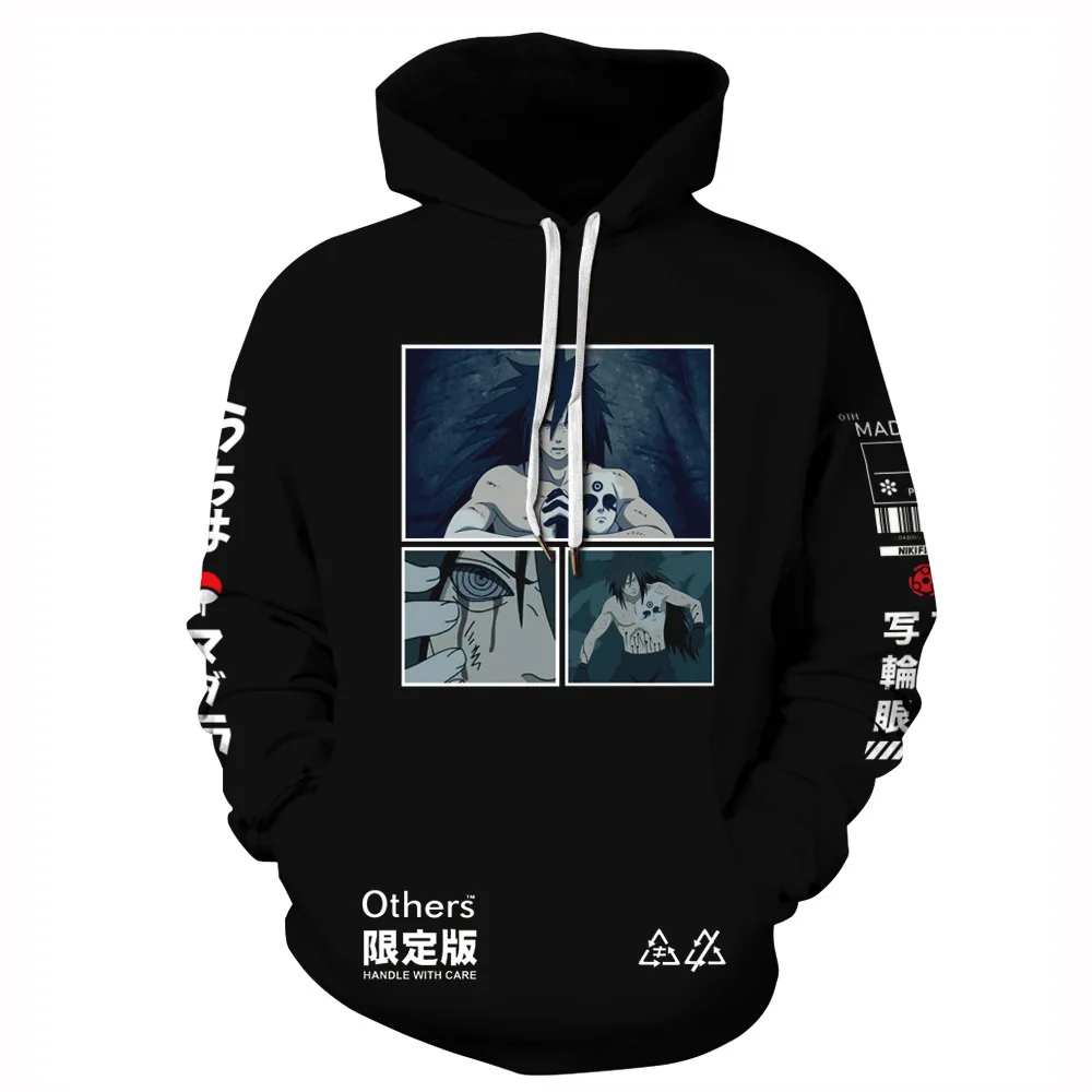 

Couples Spring Women's Hooded Ninja Digital Printing Long Sleeve Sweatshirt Casual Loose Side Pocket Pullover