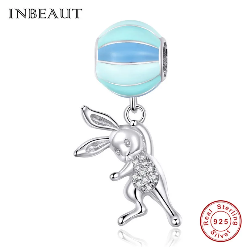 c11303 Браслет INBEAUT fit Pandora, серебро 925,, коала, кошка, лиса, бульдог, подвески, слон, лиса, собака, кролик, медведь, бусины, домашнее животное, сделай сам, ювелирное изделие - Окраска металла: c11303