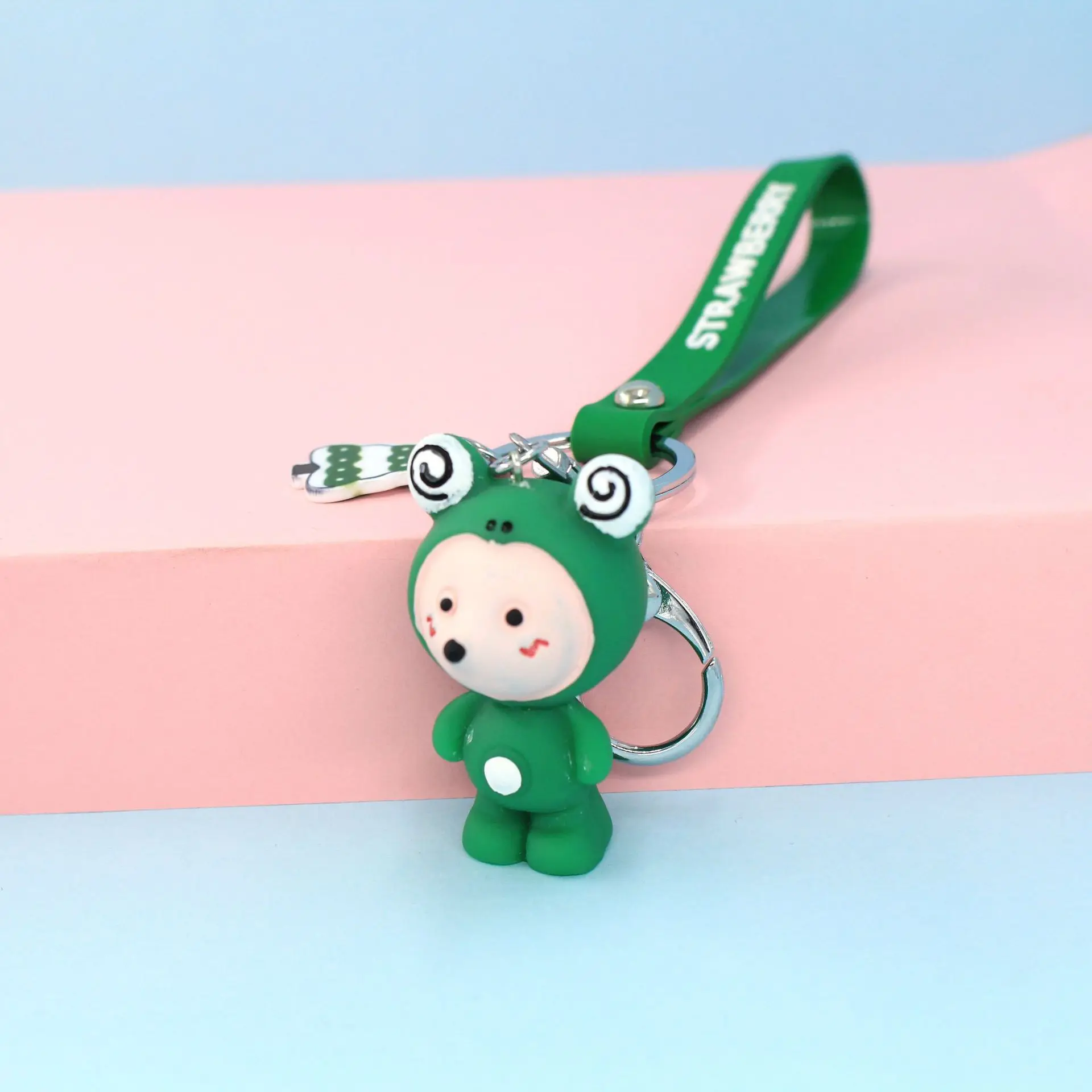 

Cute cartoon Panda keychain Silicone Key chains For Women 3D Animal Keyrings For Car Key Holder bag ornaments accessories 2020