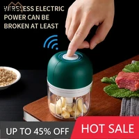 household electric garlic masher wireless electric garlic press household portable meshed garlic device mini meat fruit grinder
