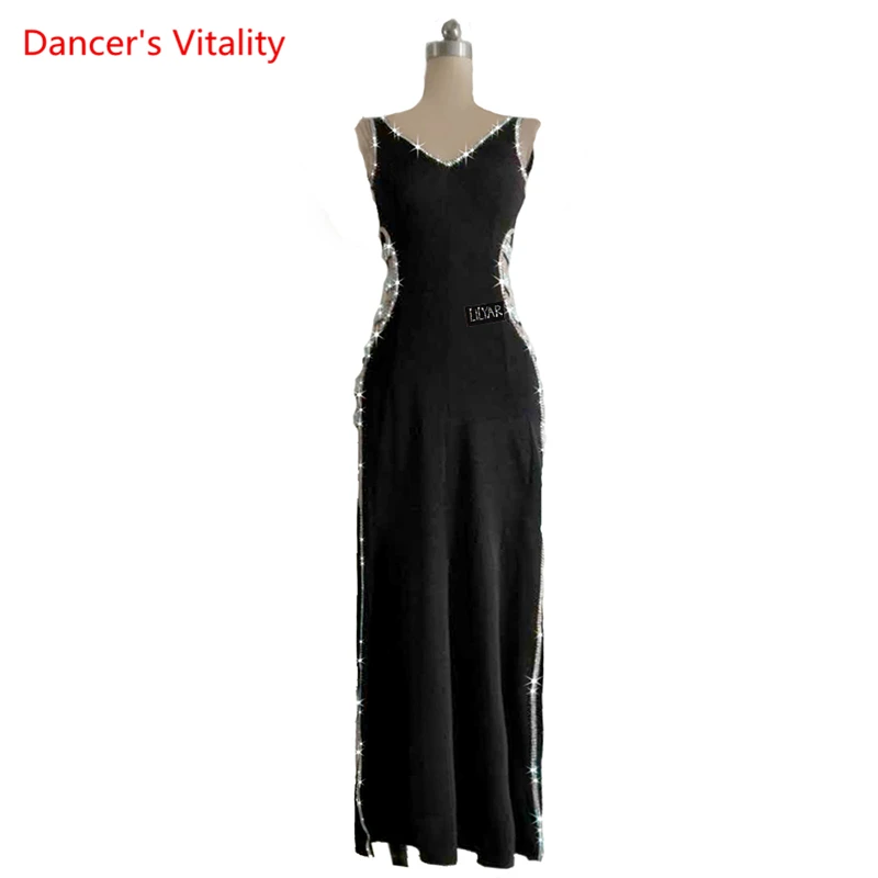 

Latin Dance Competition Clothing Female Adult High-end Custom Sexy Backless Belly Dance Skirt Professional Performance Clothes