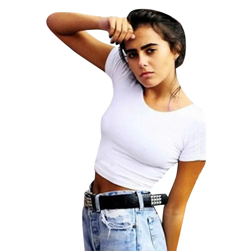 Женская белая рубашка для тренажерного зала укороченный топ без рукавов