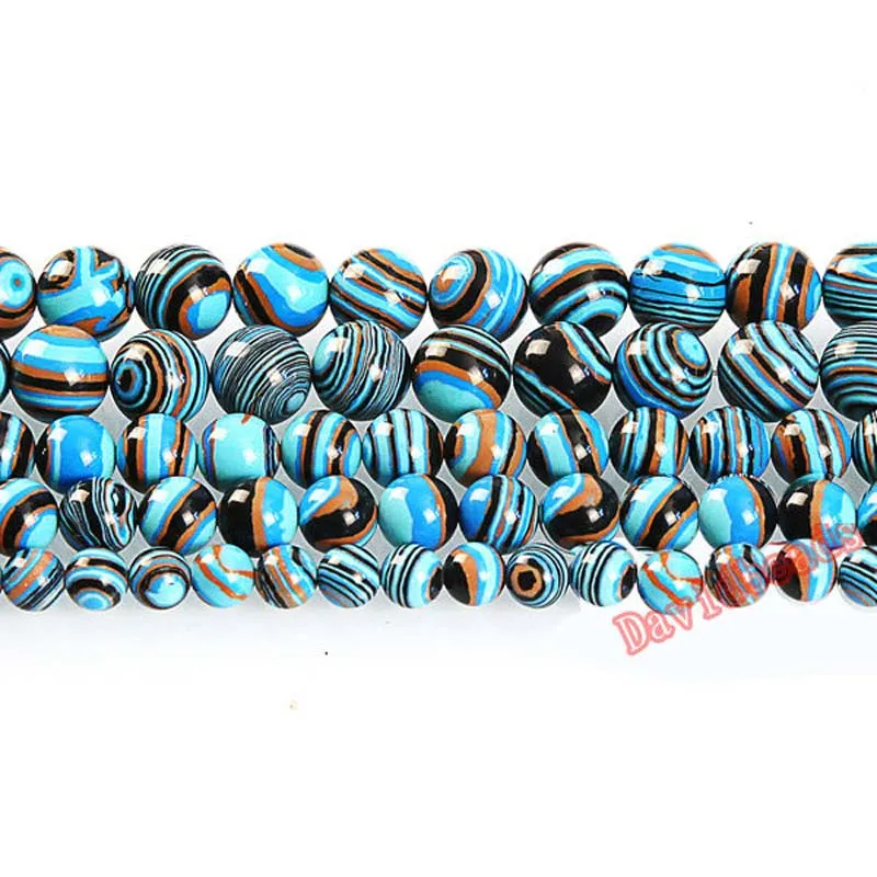 Круглые Бусины Из Натурального голубого малахита 16 дюймов нить 6 8 10 12 мм |