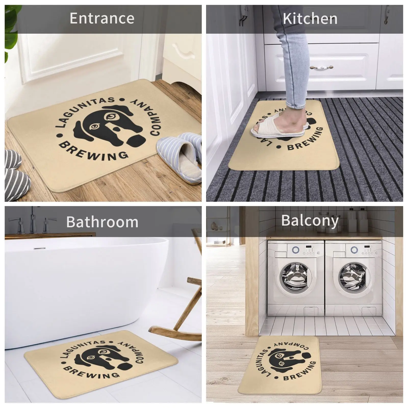 

Modern Kitchen Mat Bedroom Door Mat 3D Lagunitas Pattern Home Floor Decoration Living Room Carpet Bathroom Anti-slip Carpet