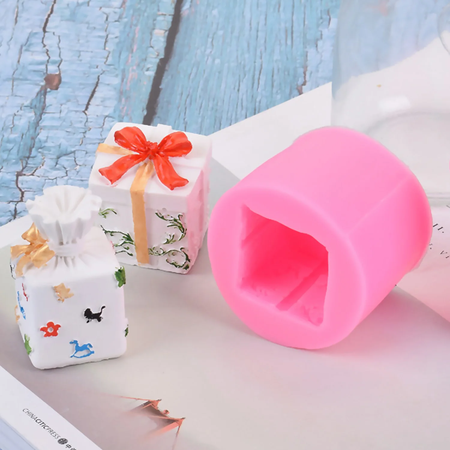 3D Свеча силиконовая форма Рождественская Подарочная коробка свечи формы для DIY